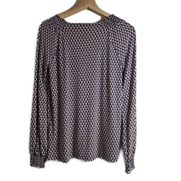 Boden Pink n Blue Geometric Blouse Size 4 - Picture 6 of 10